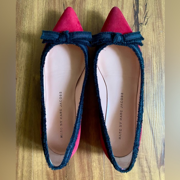 Marc By Marc Jacobs Red Suede Ribbon Flats - Picture 12 of 12